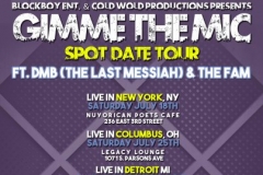 GIMME THE MIC TOUR FLYER