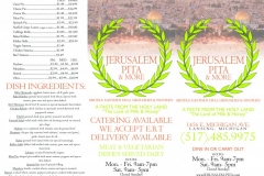 JERUSALEM PITA MENU FRONT
