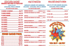 fresh chicken and fish menu trifold inside