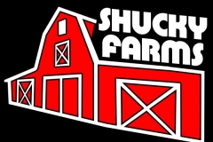 shucky farms logo on black